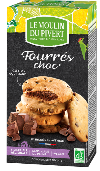 Ciastka z dropsami czekoladowymi 150 g - Le Moulin Du Pivert (EKO)