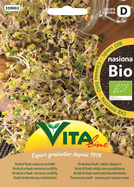 Nasiona brokułu raab na kiełki 20 g - Vita Line (EKO)