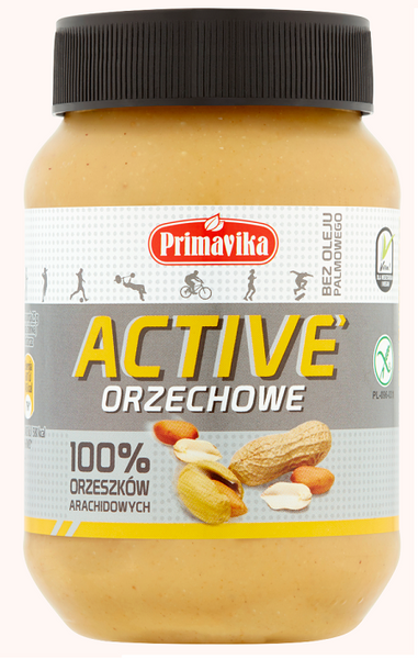 Pasta z prażonych orzeszków ziemnych active bezglutenowa 470 g - Primavika