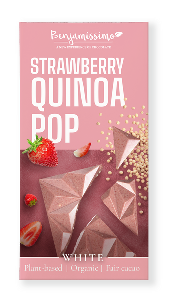 Czekolada kakaowa truskawka quinoa bezglutenowa 60 g - Benjamissimo (EKO)