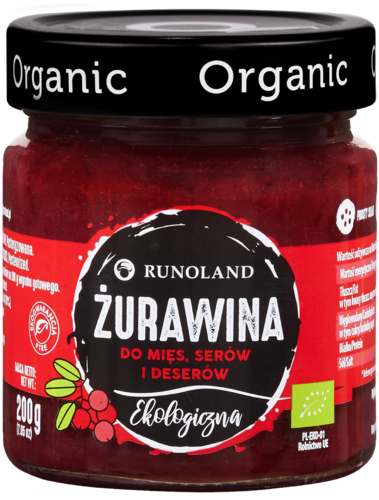 Żurawina 80 % do mięs serów i deserów 200 g - Runoland (EKO)